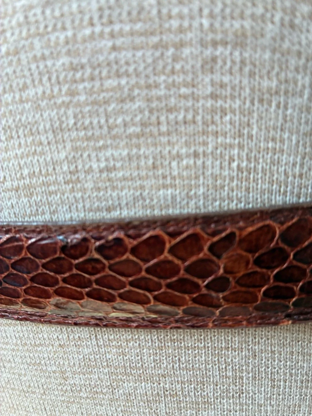 Vintage Ann Taylor Genuine Snakeskin Belt Brown